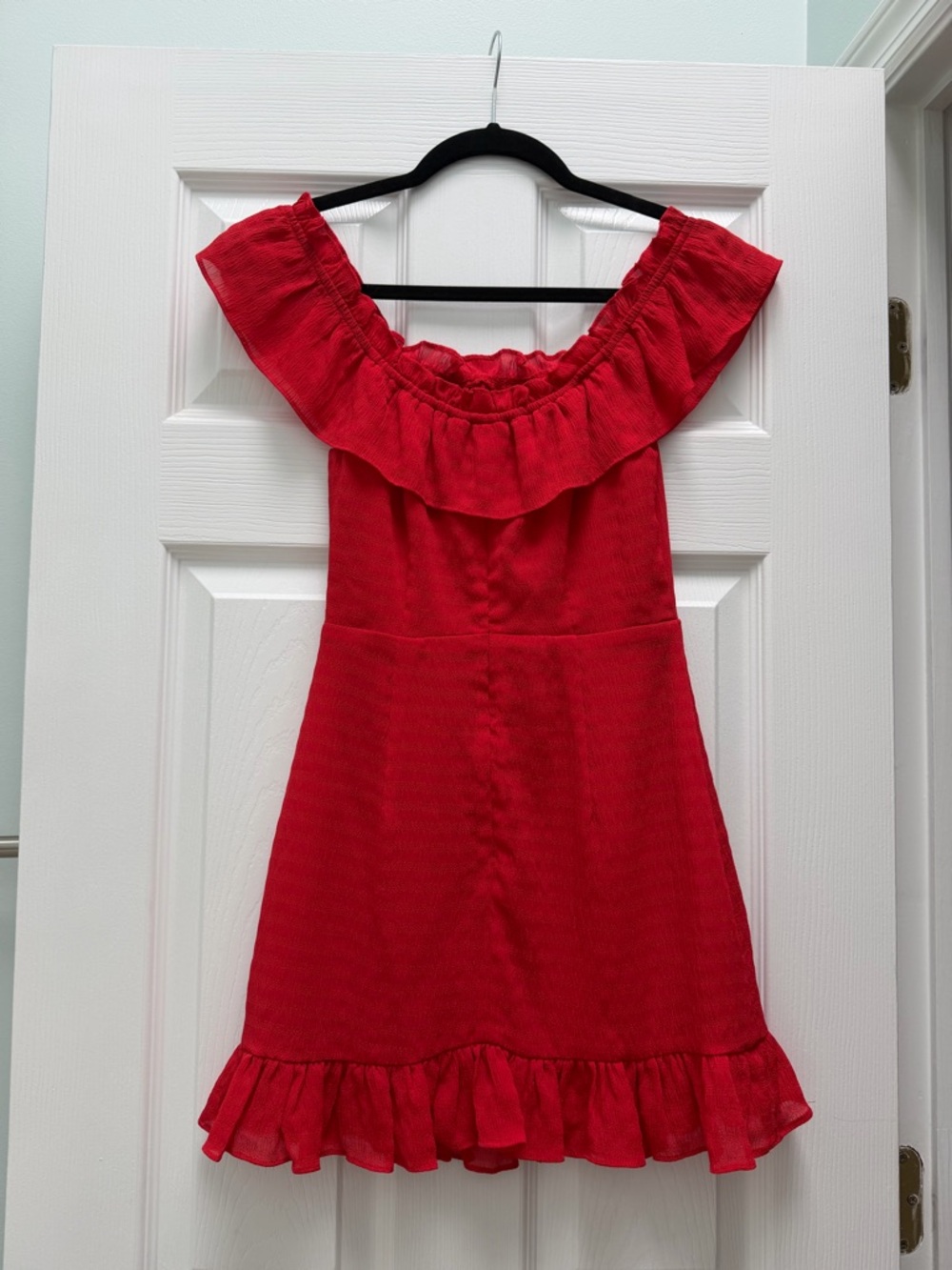 superdown Jennifer Ruffle Mini Dress in Red - Picture 5 of 6